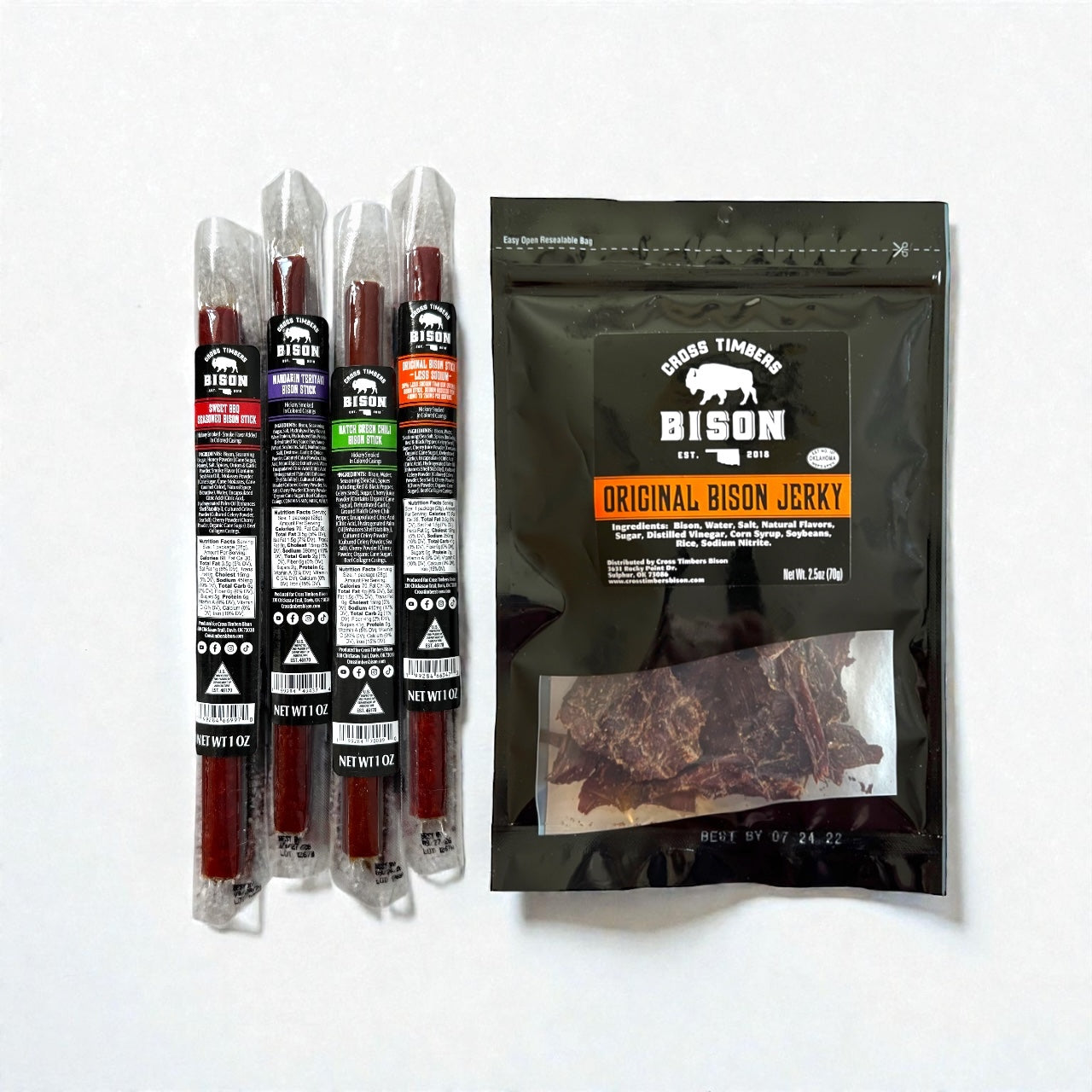 Stocking Stuffer Sampler – Bison Snack Sticks & Jerky