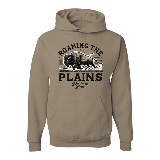 Roaming the Plains - Khaki Hooded Sweatshirt