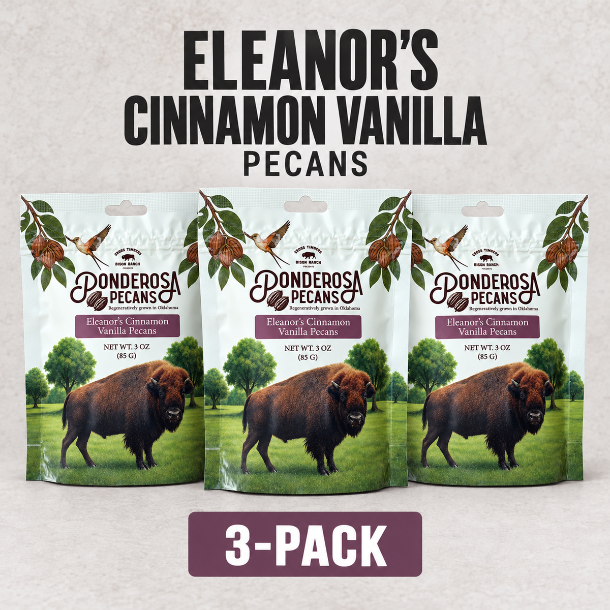 Eleanor's Cinnamon Vanilla Pecans - 3 Pack