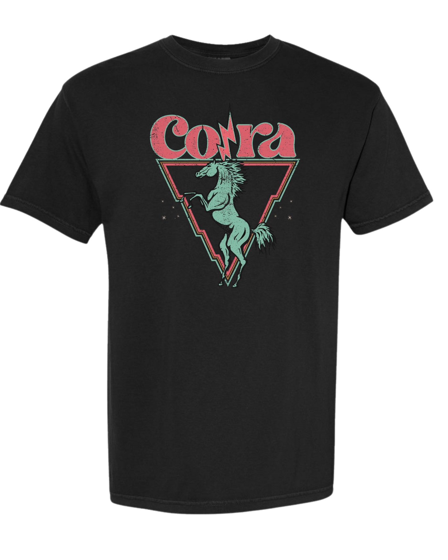 Cora Comfort Colors Black Distressed T-Shirt