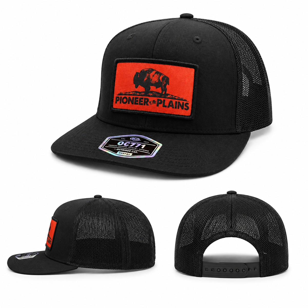 Pioneer of the Plains - Black and Orange Cap
