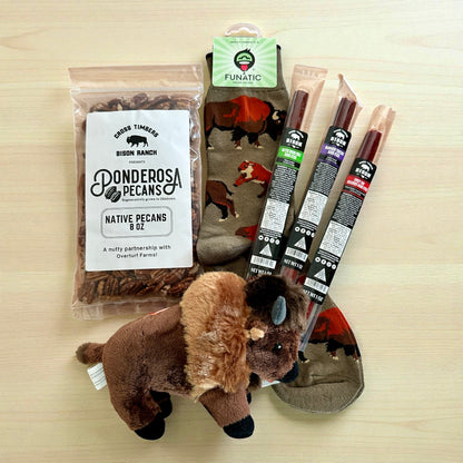 Great Plains Pack - Snack Sticks, Pecans, Socks & Plush Bison!