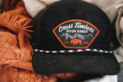 Corduroy Black & Orange Cap