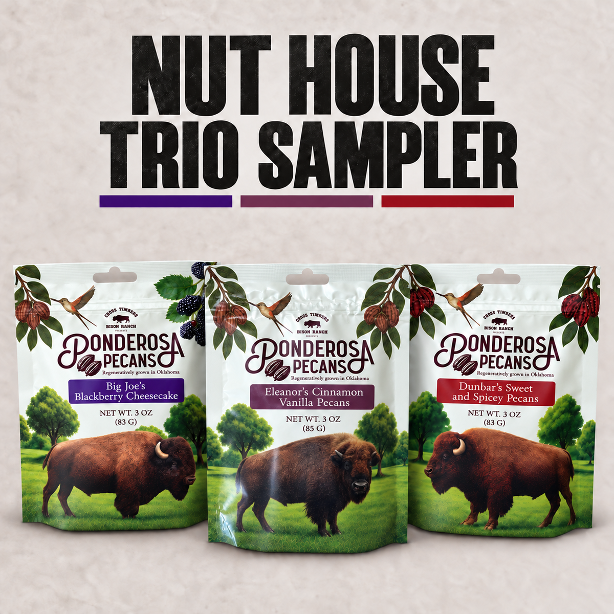 Nut House Sampler | Native Pecan Bundle - 3 Pack